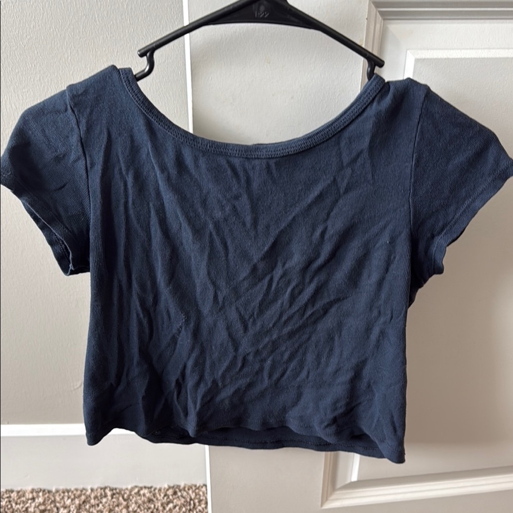 Navy Blue Brandy Melville Baby Tee